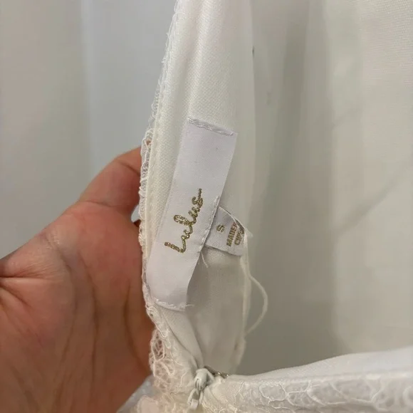 NWT Lulus Flawless Extravagance White Lace Trumpet Hem Maxi Dress - Picture 9 of 10